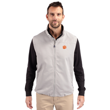 Clemson Cutter & Buck Charter Full-Zip Vest - LT GREY
