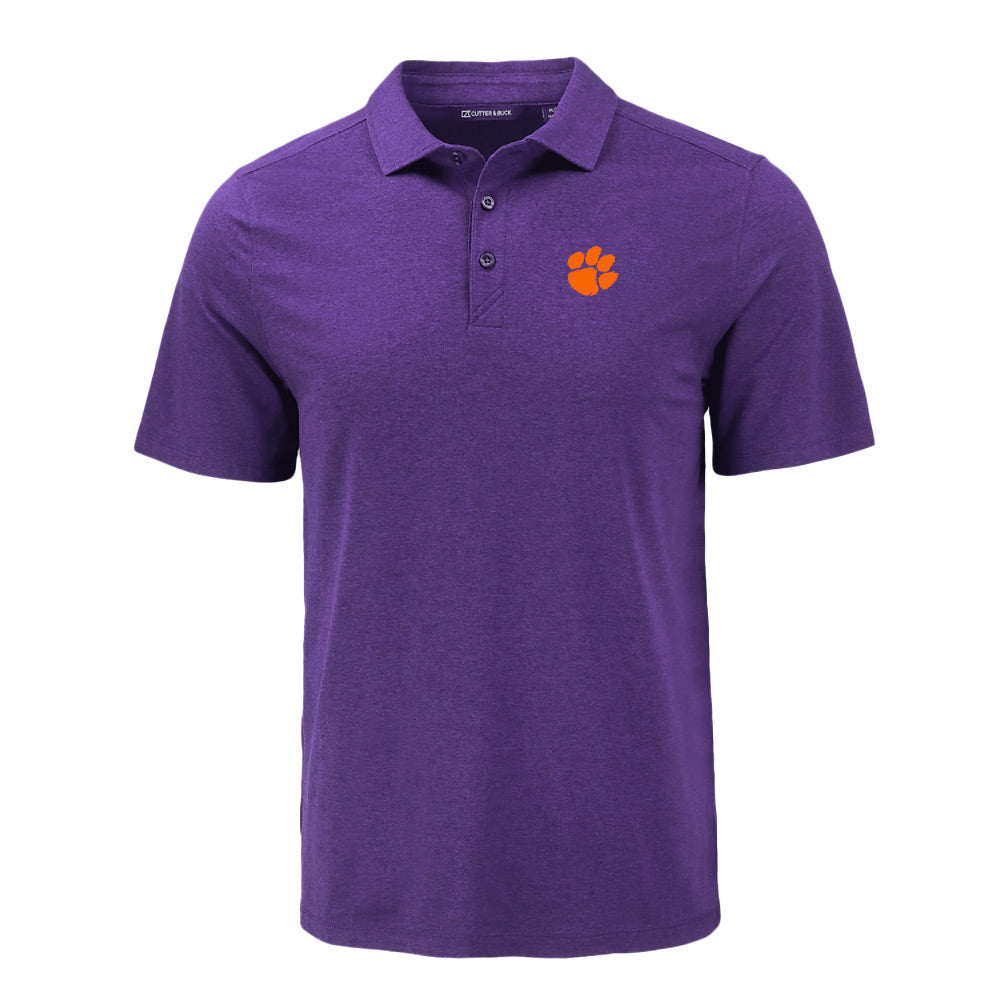 Clemson Cutter & Buck Coastline Epic Comfort Polo - PURPLE