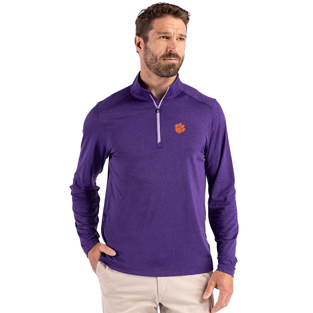 Clemson Cutter & Buck Coastline Epic Comfort Quarter Zip