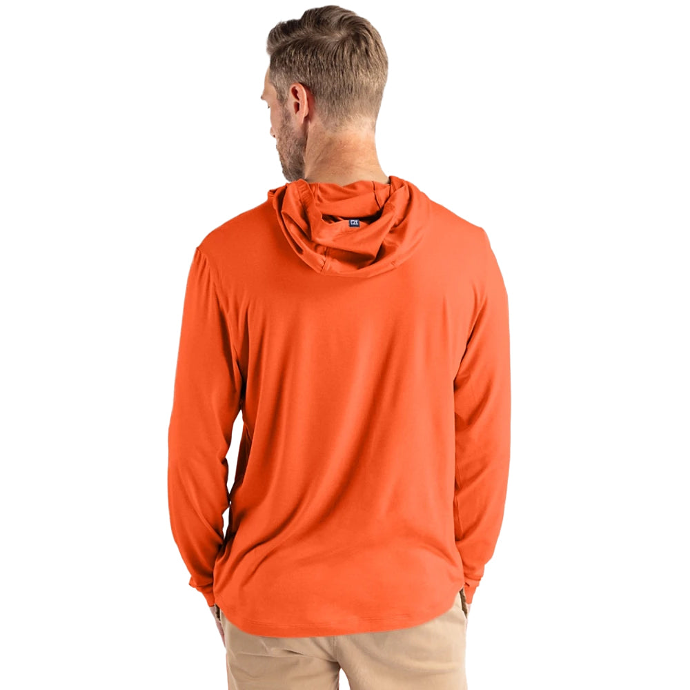 Clemson Cutter & Buck Coastline Hooded Tee - ORANGE