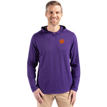 Clemson Cutter & Buck Coastline Hooded Tee - PURPLE