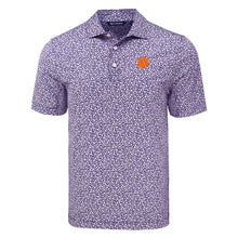 Clemson Cutter & Buck Eco Flora Print Polo - PURPLE