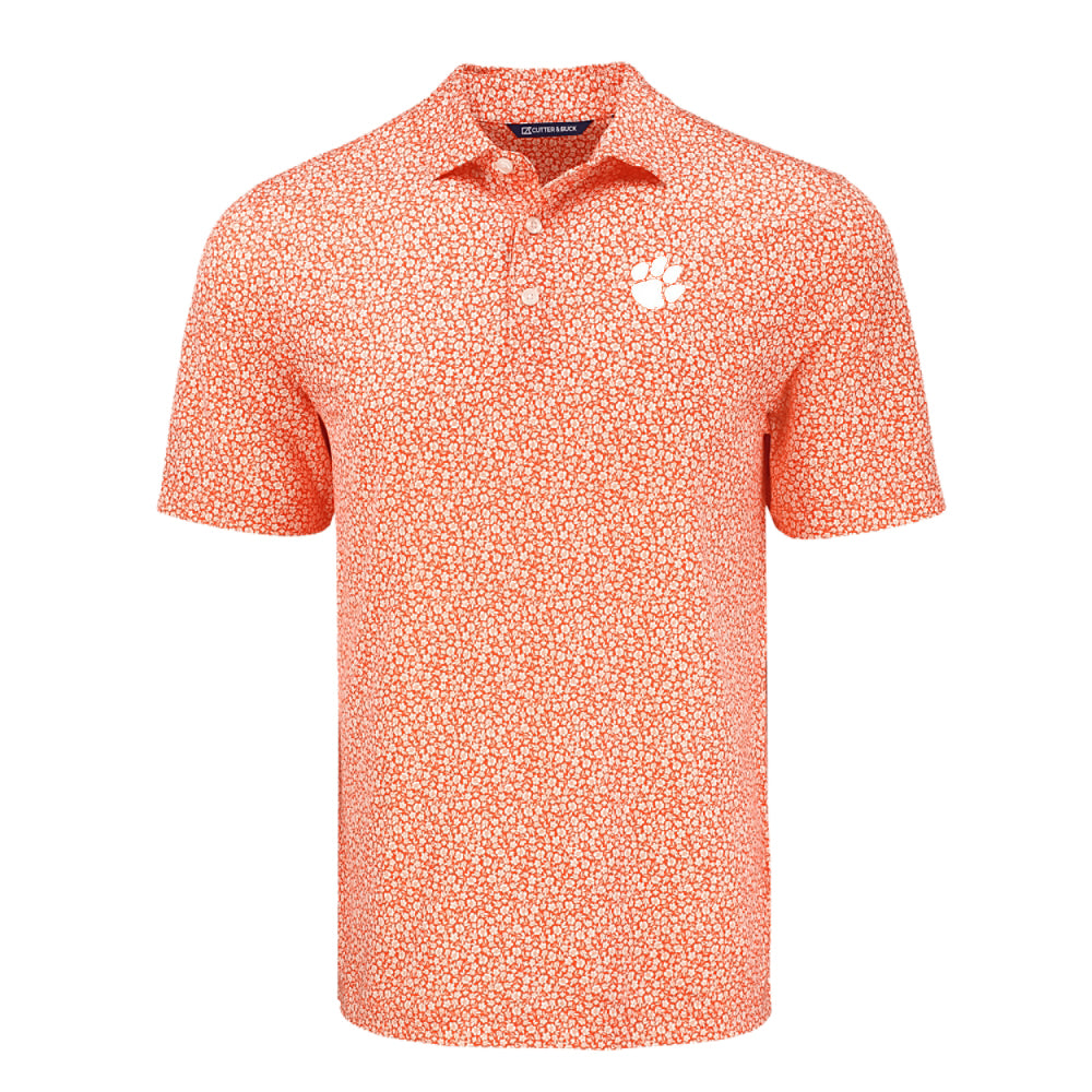 Clemson Cutter & Buck Eco Flora Print Polo