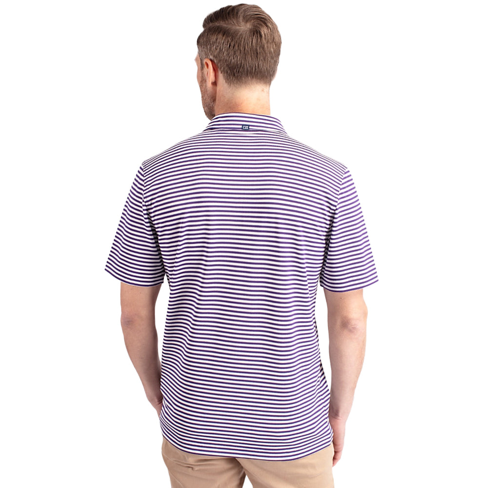Clemson Cutter & Buck Featherlite Pique Paw Polo - PURPLE