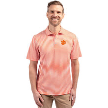 Clemson Cutter & Buck Featherlite Pique Paw Polo
