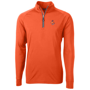 Clemson Cutter & Buck Fighting Tiger Adapt Quarter Zip - ORANGE