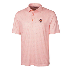 Clemson Cutter & Buck Fighting Tiger Double Dot Polo - ORANGE