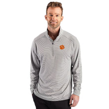 Clemson Cutter & Buck Forge Double Stripe Quarter-Zip