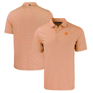 Clemson Cutter & Buck Forge Eco Double Stripe Polo - ORANGE