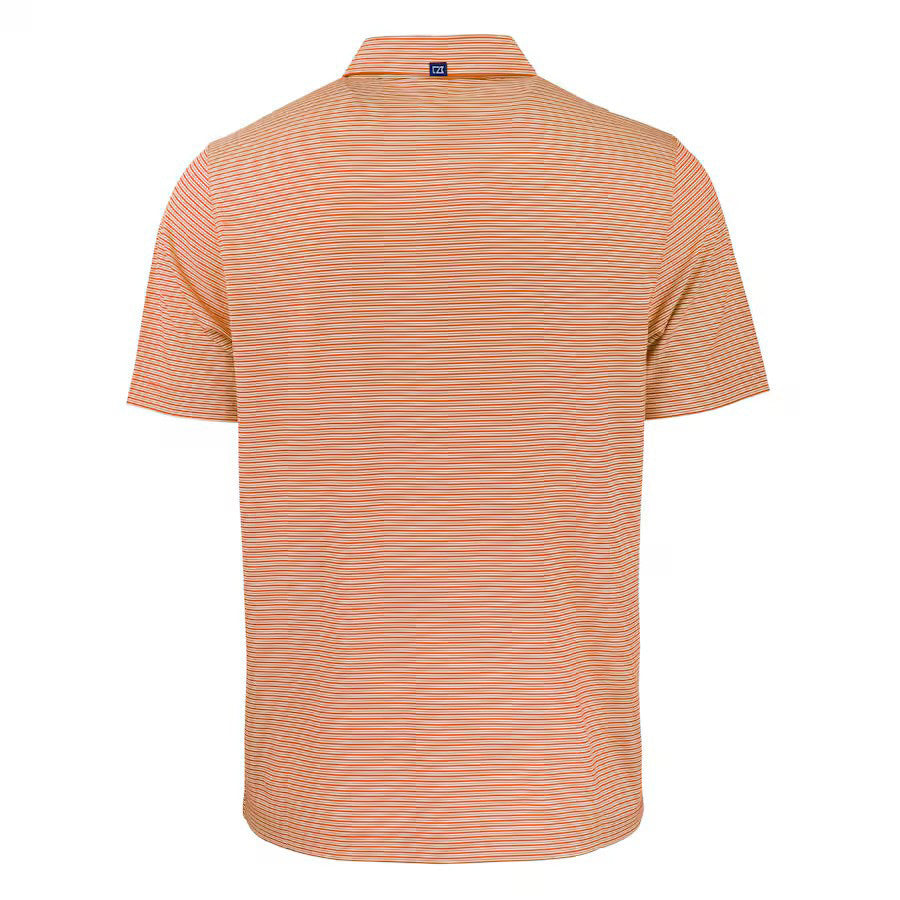Clemson Cutter & Buck Forge Eco Double Stripe Polo - ORANGE