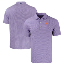 Clemson Cutter & Buck Forge Eco Double Stripe Polo - PURPLE
