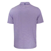 Clemson Cutter & Buck Forge Eco Double Stripe Polo - PURPLE