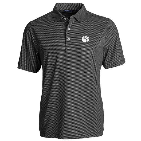 Clemson Cutter & Buck Pike Eco Symmetry Polo - BLACK