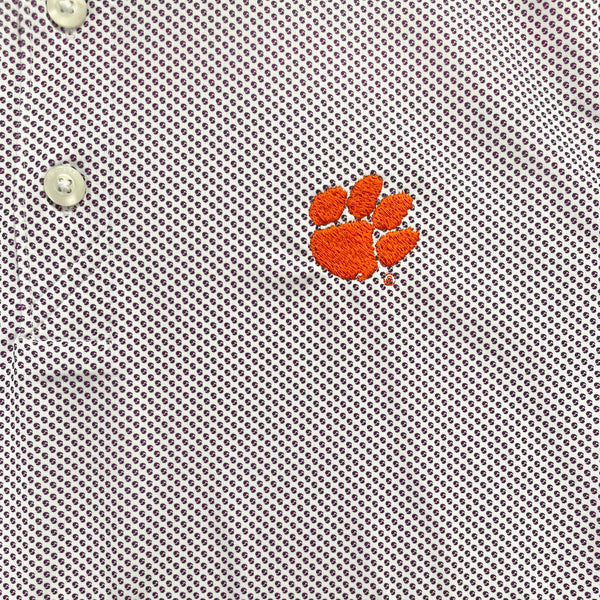 Clemson Cutter & Buck Pike Eco Symmetry Polo - PURPLE