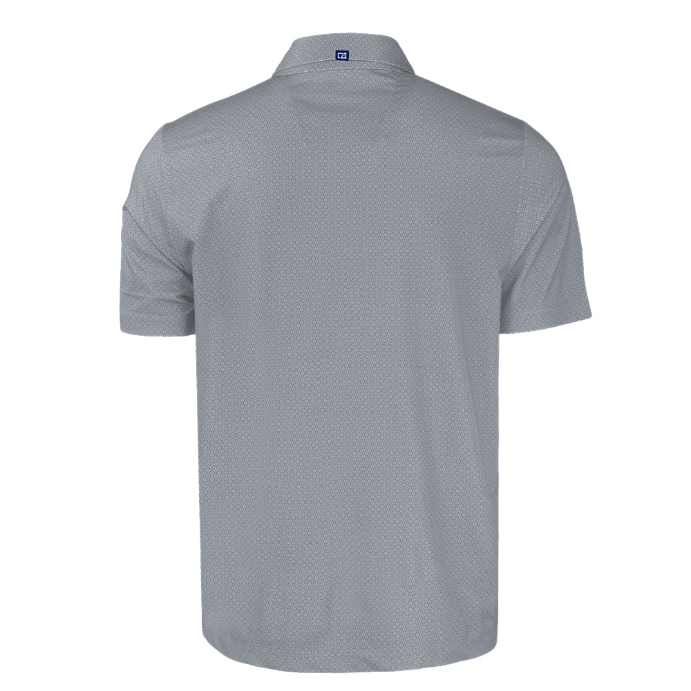 Clemson Cutter & Buck Pike Eco Tonal Geo Print Polo - LT GREY
