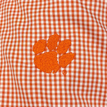 Clemson Cutter & Buck Skyline Gingham Dress Shirt - ORANGE