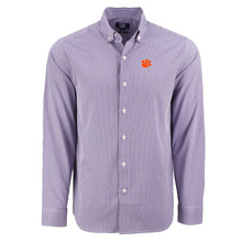 Clemson Cutter & Buck Skyline Gingham Dress Shirt