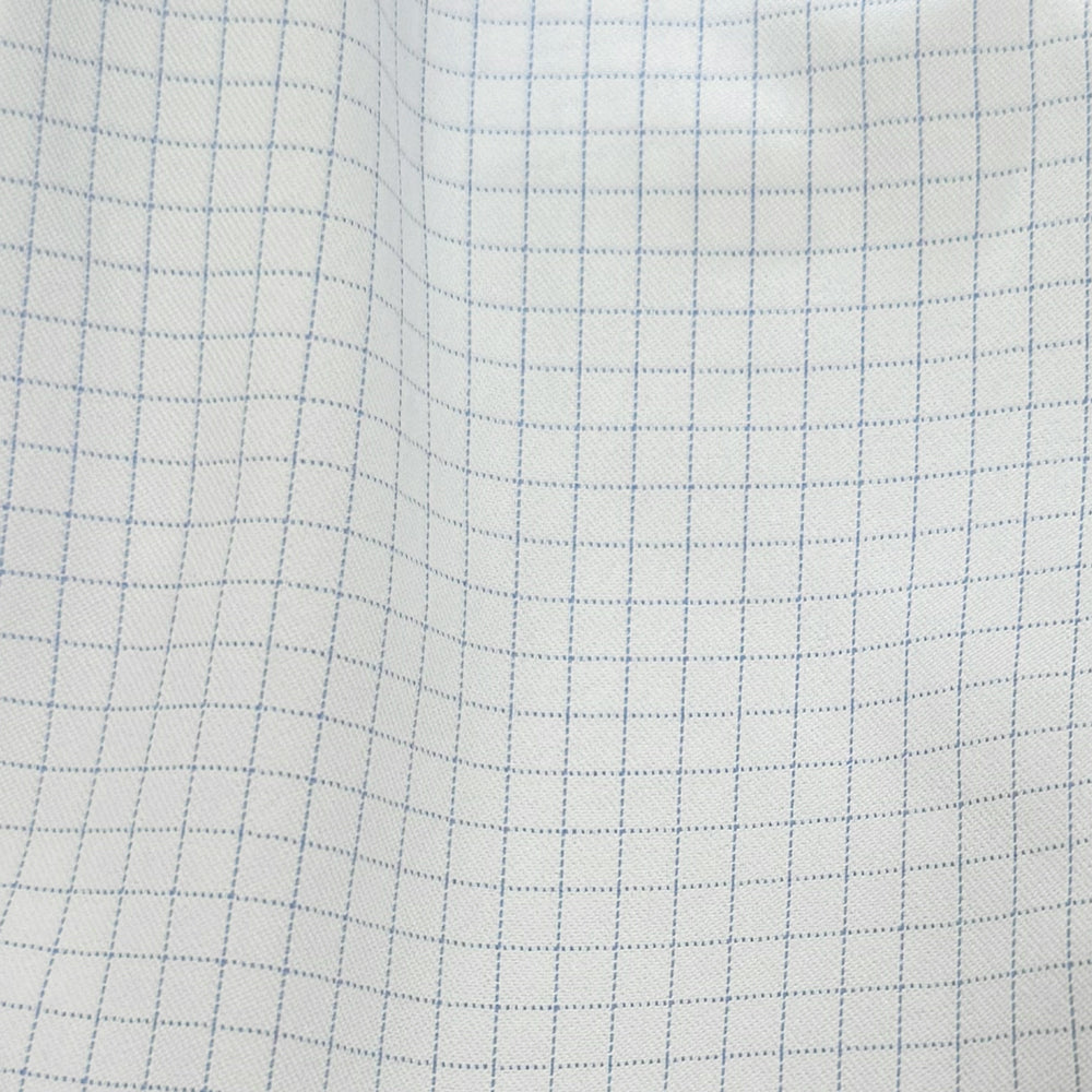 Clemson Cutter & Buck Skyline Windowpane Long Sleeve Dress Shirt - BLUE