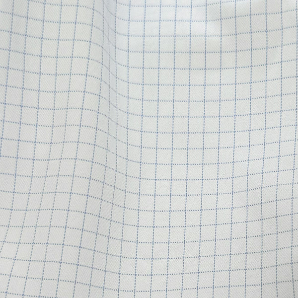Clemson Cutter & Buck Skyline Windowpane Long Sleeve Dress Shirt - BLUE