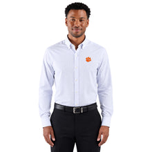 Clemson Cutter & Buck Skyline Windowpane Long Sleeve Dress Shirt