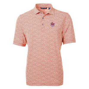 Clemson Cutter & Buck Vault Tiger Botanical Polo - ORANGE