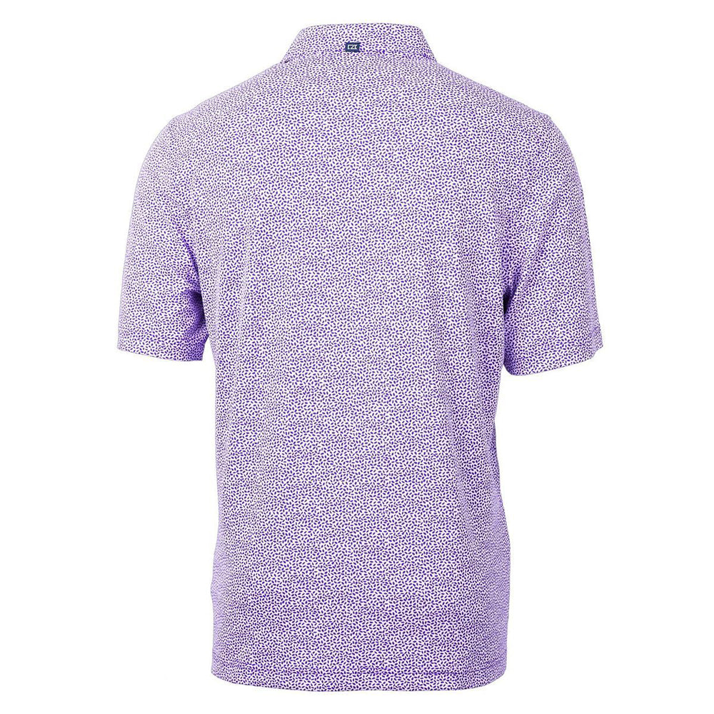 Clemson Cutter & Buck Vault Tiger Botanical Polo - PURPLE