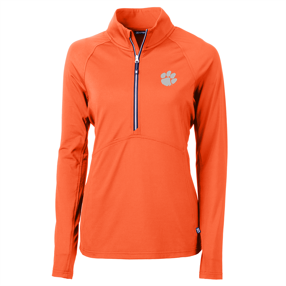 Clemson Cutter & Buck Women's Adapt Eco 1/2 Zip Pullover