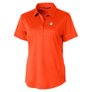 Clemson Cutter & Buck Women's Prospect Eco Textured Polo - ORANGE