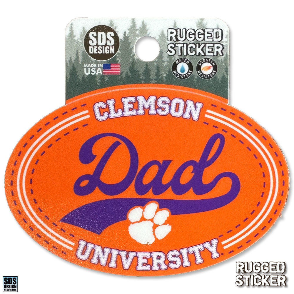 Clemson Dad Oval Rugged Decal