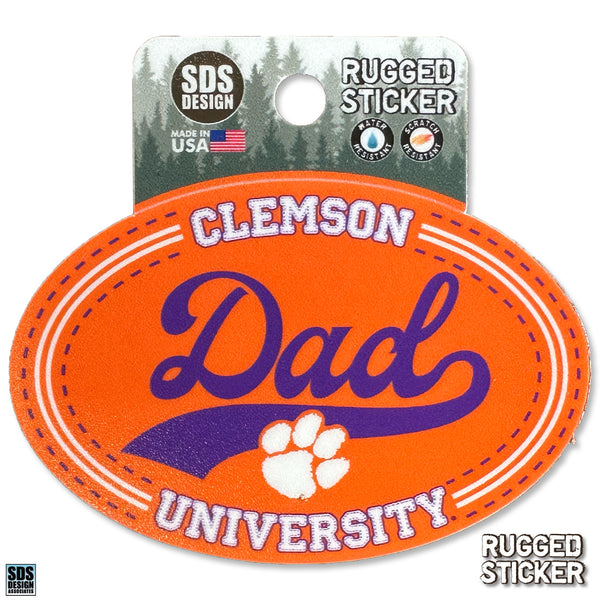 Clemson Dad Oval Rugged Decal