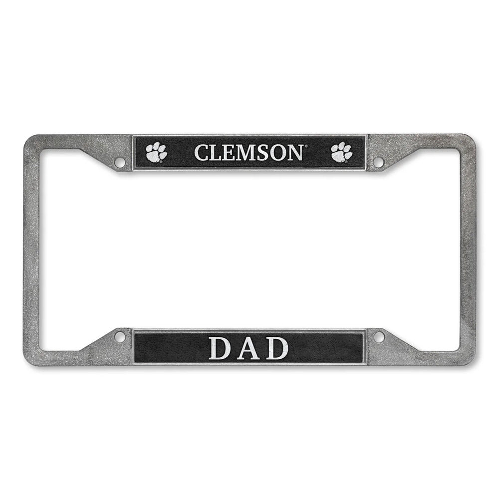 Clemson Dad Pewter License Plate Frame