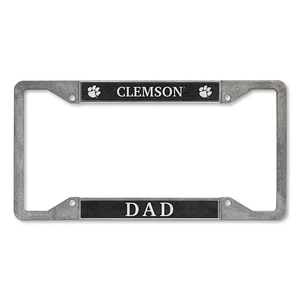 Clemson Dad Pewter License Plate Frame
