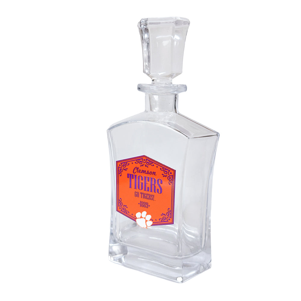 Clemson Decanter with 2 Rocks Glasses Set