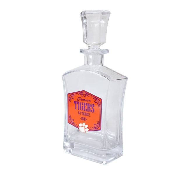 Clemson Decanter with 2 Rocks Glasses Set