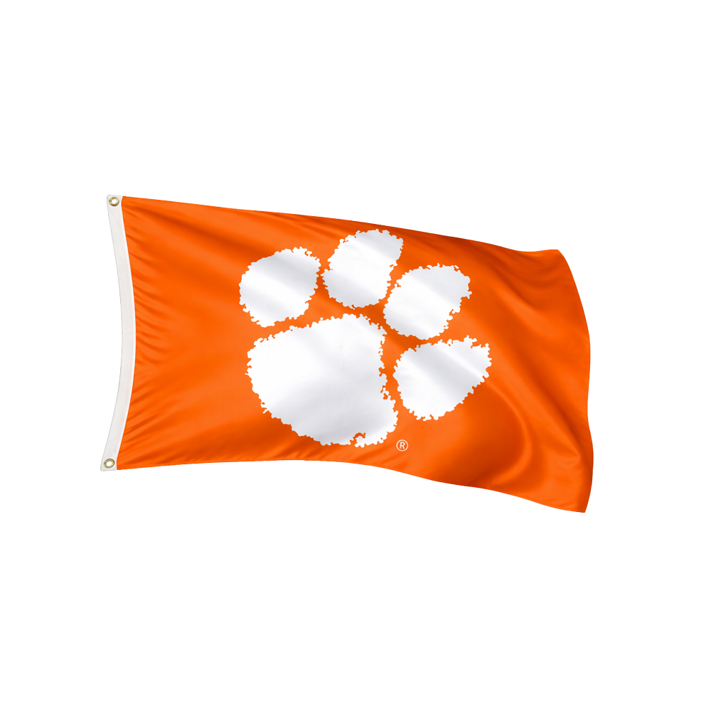 Clemson Deluxe Paw Team Flag - ORANGE