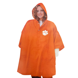 Clemson Deluxe Rain Paw Poncho - ORANGE