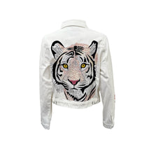 Clemson Denim Cropped Tiger Face Jacket