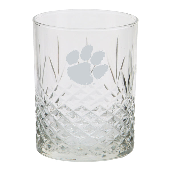 Clemson Diamond-Cut Rocks Glass
