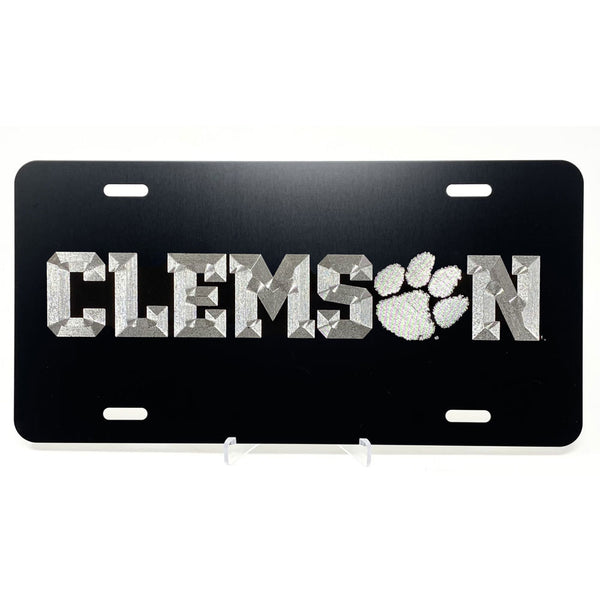 Clemson Diamond Etched License Plate 