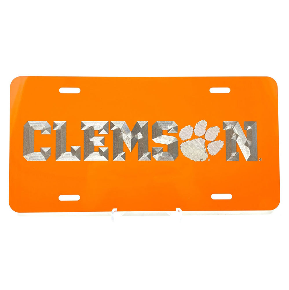 Clemson Diamond Etched License Plate 
