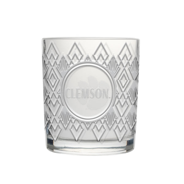 Clemson Diamond Rocks Glass