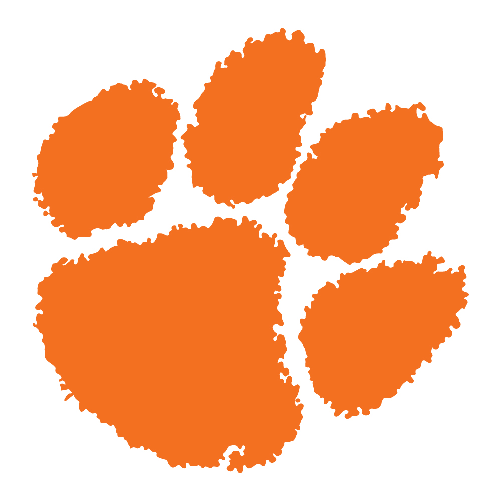 Clemson Die-Cut Paw Decal - ORANGE