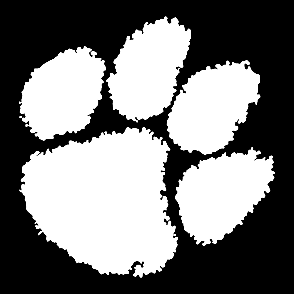 Clemson Die-Cut Paw Decal - WHITE