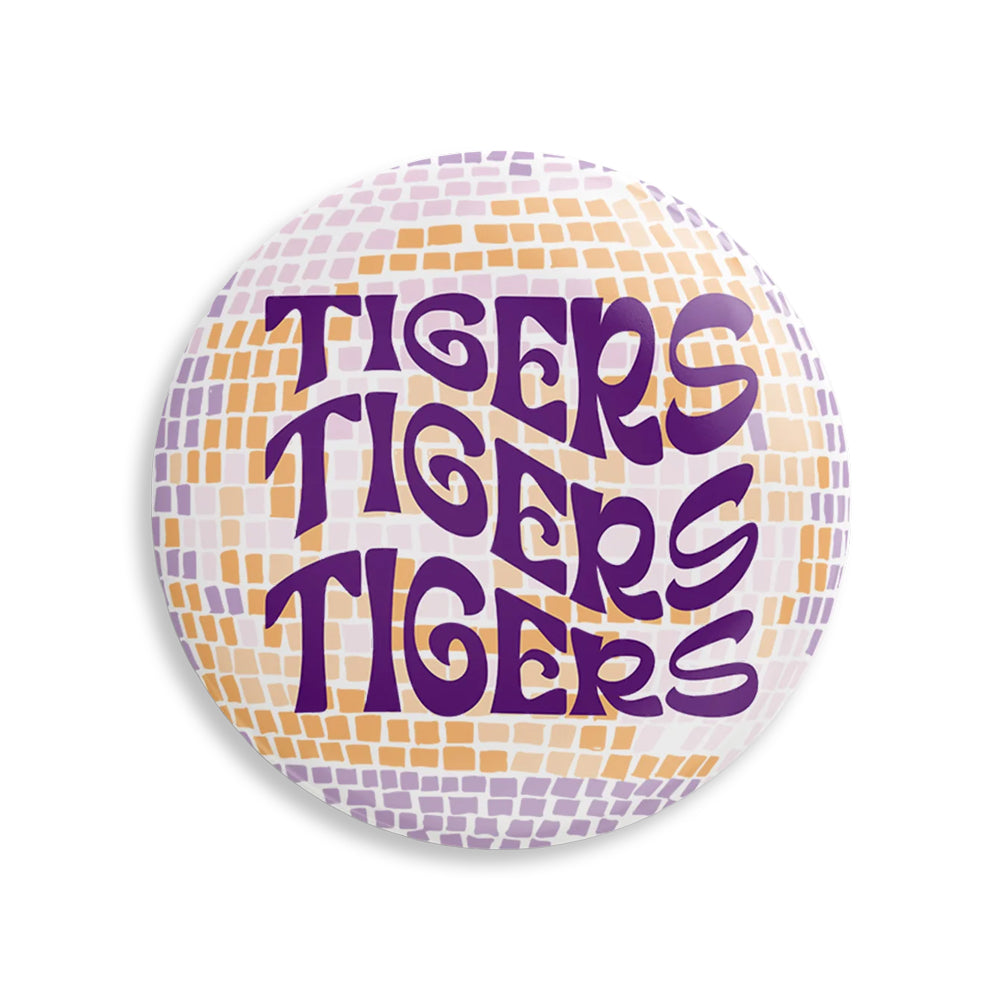 Clemson Disco Tigers Button