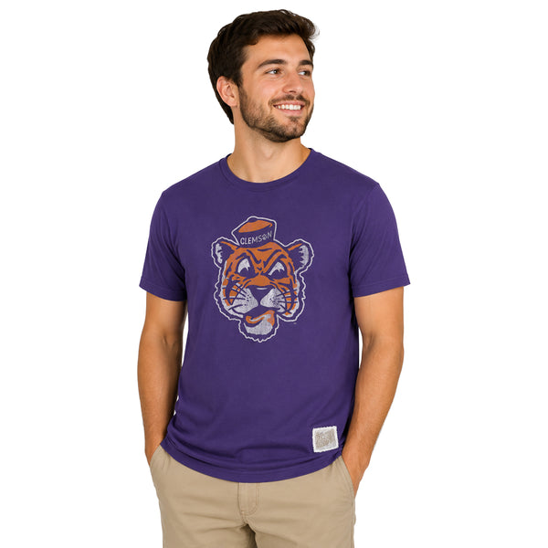 Clemson Distressed Vault Tiger Face Tee
