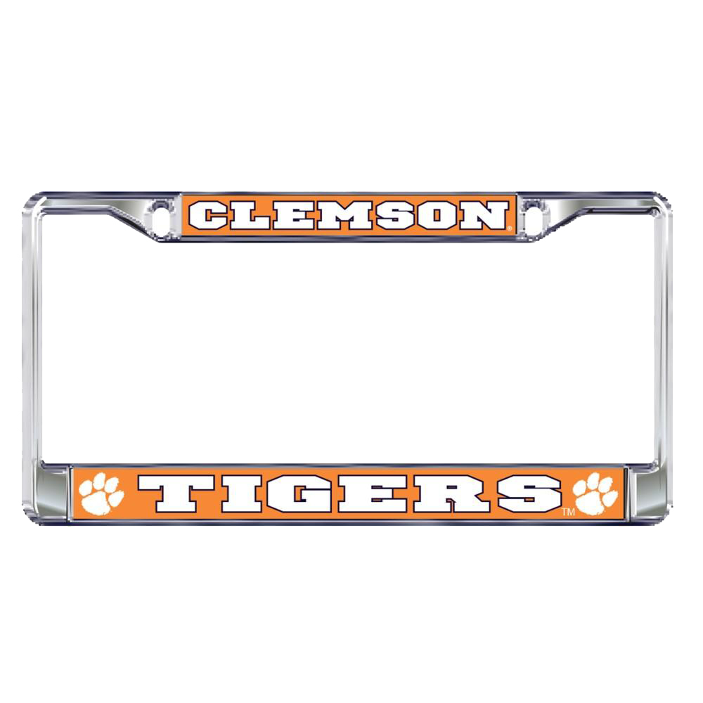 Clemson Domed License Plate Frame - ORANGE