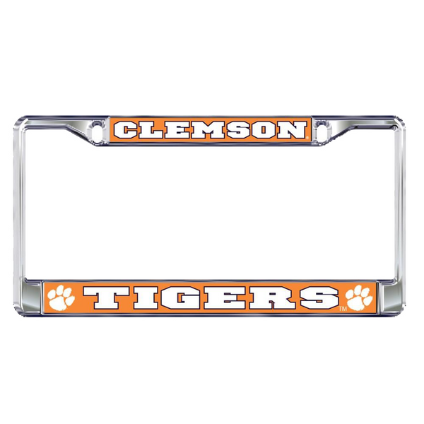 Clemson Domed License Plate Frame - ORANGE