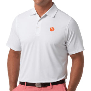 Clemson Draddy Captain Cool Polo - WHITE