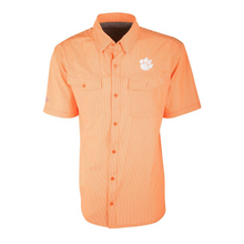Clemson Drake Traveler Minicheck Shirt  - ORANGE