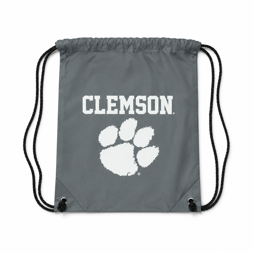 Clemson Drawcord Backpack - MD GREY
